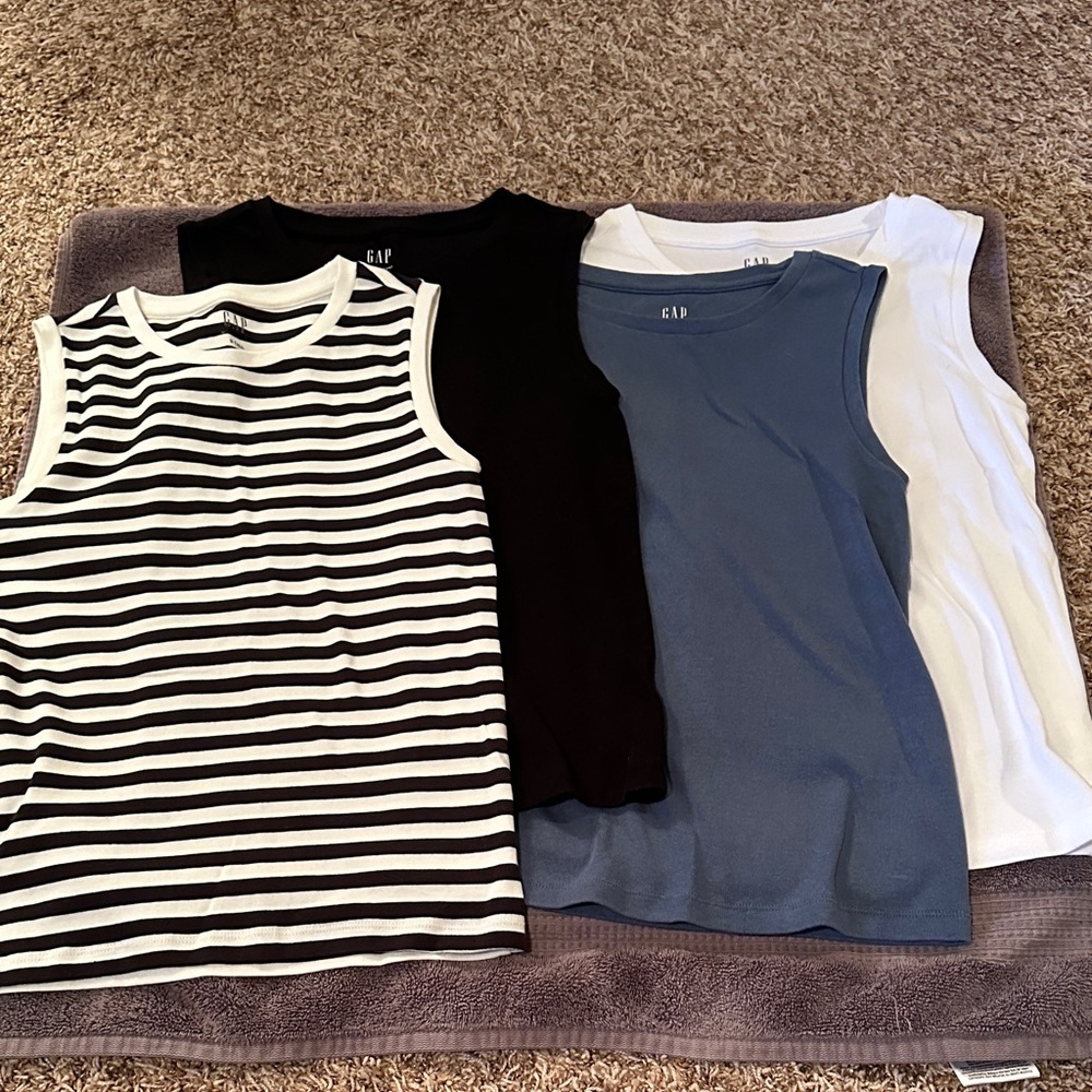 GAP Sleeveless Top Collection - Striped, Black, Blue, White
